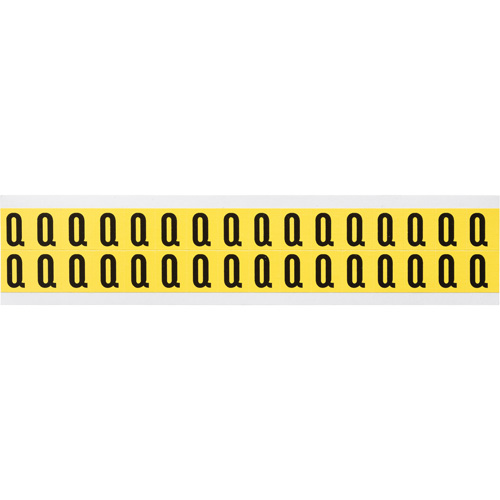 Repositionable Individual Number & Letter Labels, Q, 5/8" H, Black on Yellow