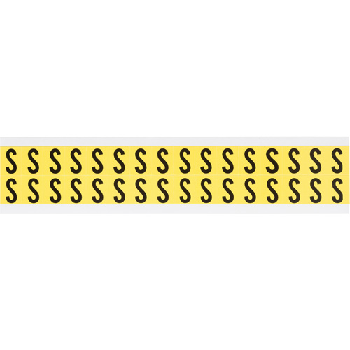 Repositionable Individual Number & Letter Labels, S, 5/8" H, Black on Yellow