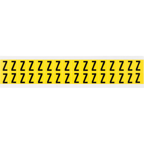 Repositionable Individual Number & Letter Labels, Z, 5/8" H, Black on Yellow