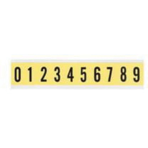 Repositionable Individual Number and Letter Label Set, 0 to 9, 1" H, Black on Yellow