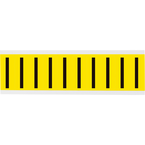 Repositionable Individual Number and Letter Labels, I, 2" H, Black on Yellow