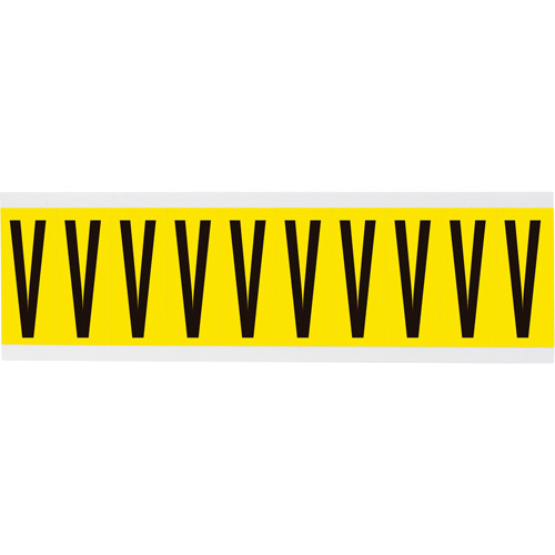 Repositionable Individual Number & Letter Labels, V, 2" H, Black on Yellow