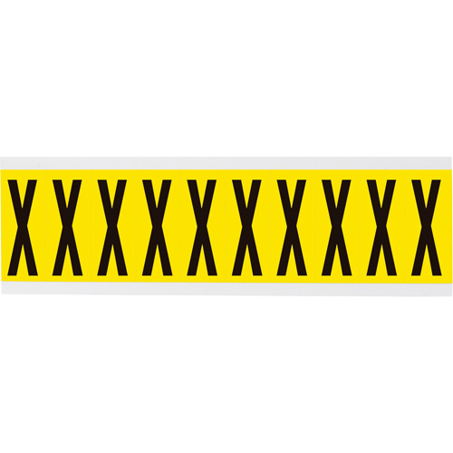 Repositionable Individual Number & Letter Labels, X, 2" H, Black on Yellow