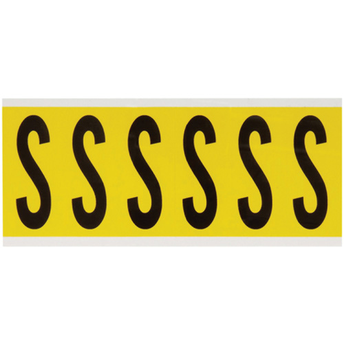 Repositionable Individual Number & Letter Labels, S, 3" H, Black on Yellow