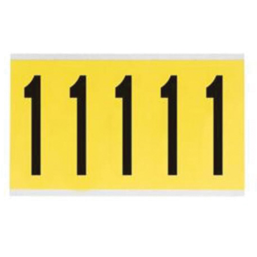 Repositionable Individual Number and Letter Labels, 1, 4" H, Black on Yellow