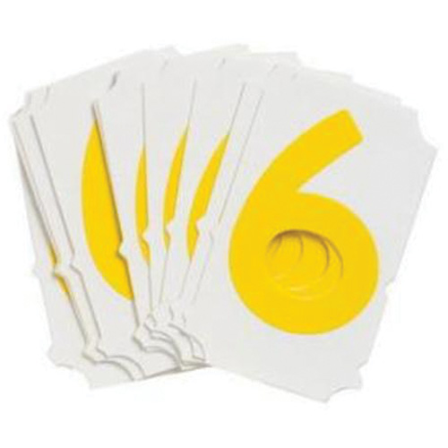 Quick-Align® Individual Gothic Number and Letter Labels, 6, 2" H, Yellow