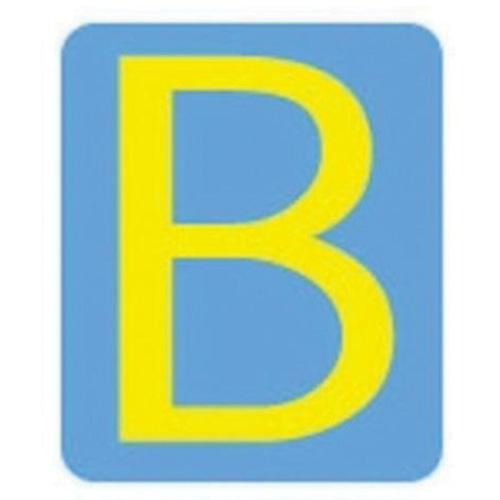 Quick-Align® Individual Gothic Number and Letter Labels, B, 2" H, Yellow