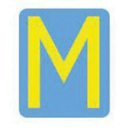 Quick-Align® Individual Gothic Number & Letter Labels, M, 2" H, Yellow