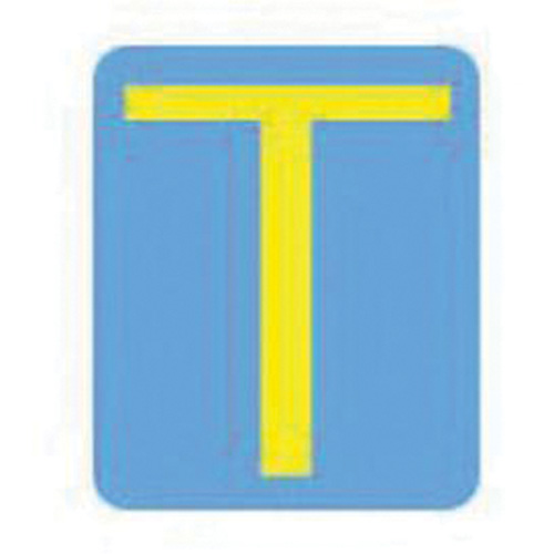Quick-Align® Individual Gothic Number & Letter Labels, T, 2" H, Yellow