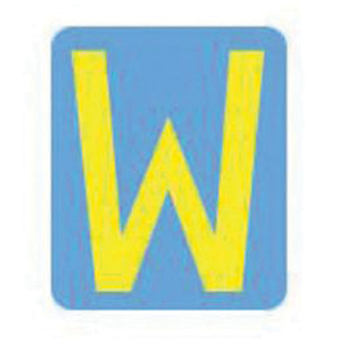 Quick-Align® Individual Gothic Number & Letter Labels, W, 2" H, Yellow