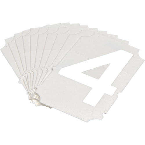 Quick-Align® Individual Gothic Number and Letter Labels, 4, 2" H, White