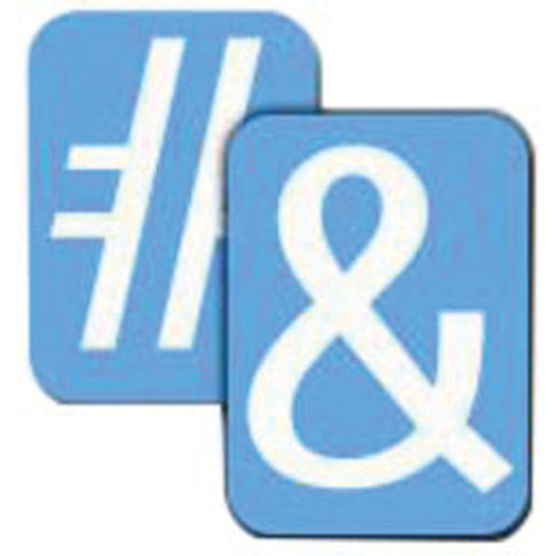 Quick-Align® Individual Gothic Number & Letter Labels, Assorted Punctuation, 2" H, White