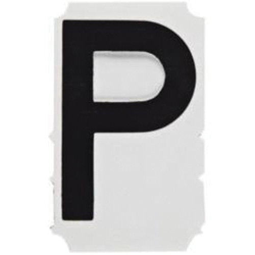 Quick-Align® Individual Gothic Number & Letter Labels, P, 3" H, Black