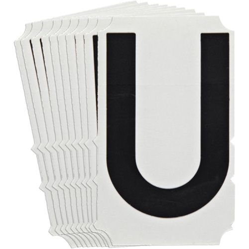 Quick-Align® Individual Gothic Number & Letter Labels, U, 3" H, Black
