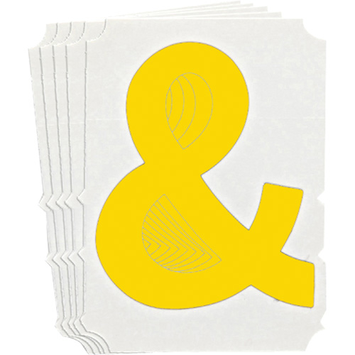 Quick-Align® Individual Gothic Number & Letter Labels, Ampersand (&), 3" H, Yellow