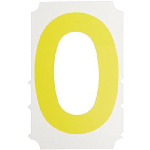 Quick-Align® Individual Gothic Number and Letter Labels, 0, 3" H, Yellow