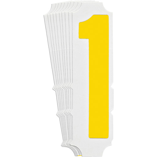 Quick-Align® Individual Gothic Number and Letter Labels, 1, 3" H, Yellow