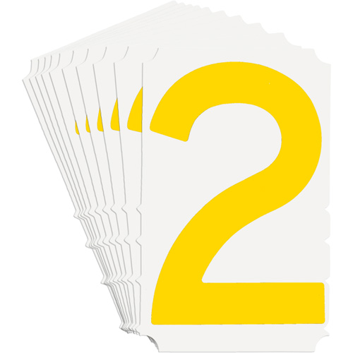Quick-Align® Individual Gothic Number and Letter Labels, 2, 3" H, Yellow