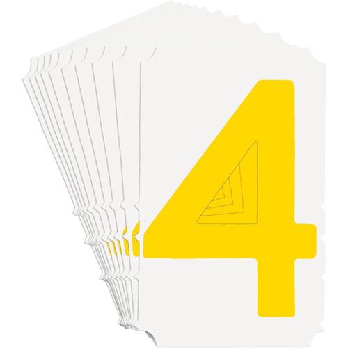 Quick-Align® Individual Gothic Number and Letter Labels, 4, 3" H, Yellow