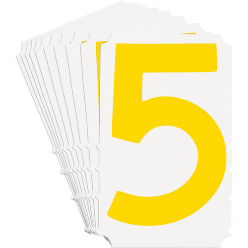 Quick-Align® Individual Gothic Number and Letter Labels, 5, 3" H, Yellow