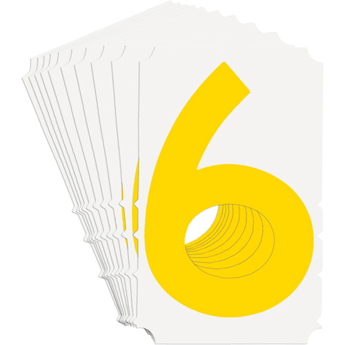 Quick-Align® Individual Gothic Number and Letter Labels, 6, 3" H, Yellow