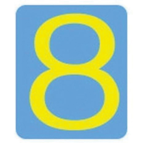 Quick-Align® Individual Gothic Number and Letter Labels, 8, 3" H, Yellow