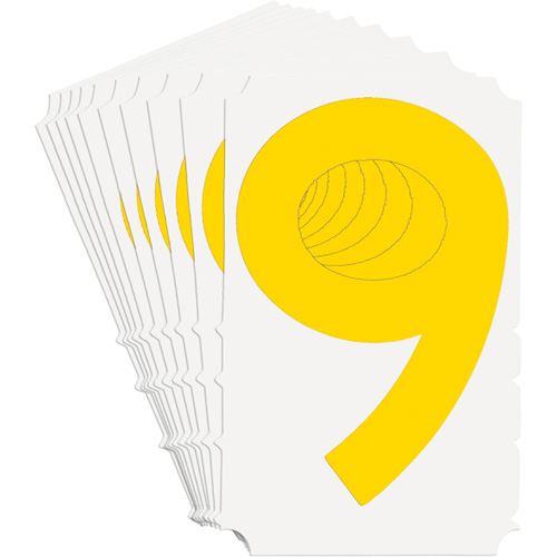 Quick-Align® Individual Gothic Number and Letter Labels, 9, 3" H, Yellow