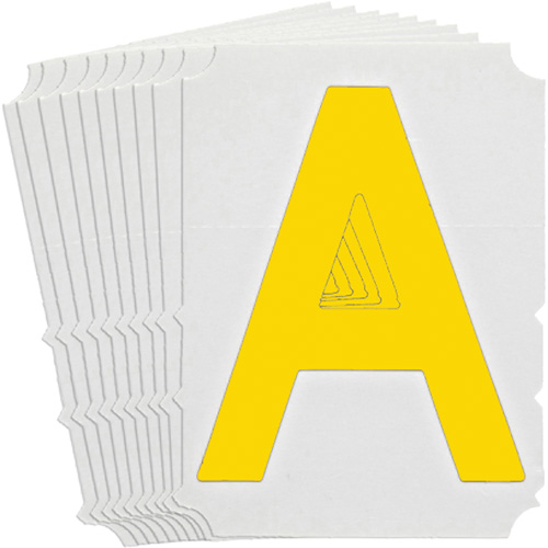 Quick-Align® Individual Gothic Number and Letter Labels, A, 3" H, Yellow