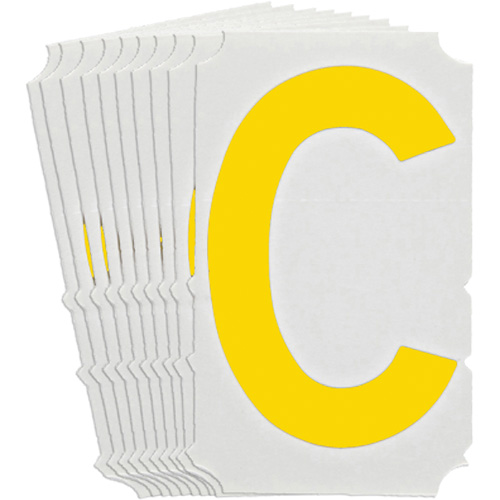 Quick-Align® Individual Gothic Number and Letter Labels, C, 3" H, Yellow