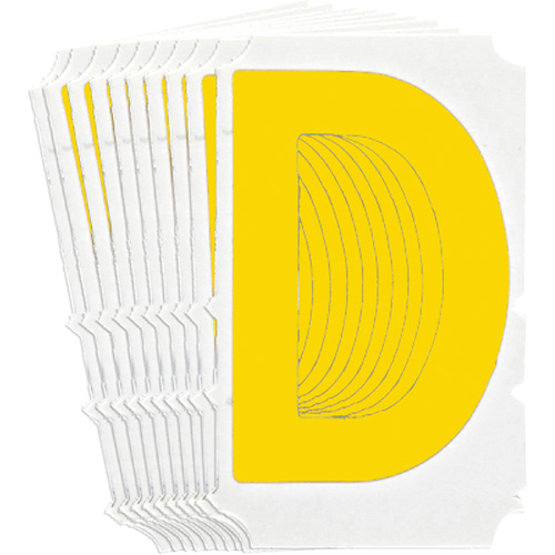Quick-Align® Individual Gothic Number and Letter Labels, D, 3" H, Yellow