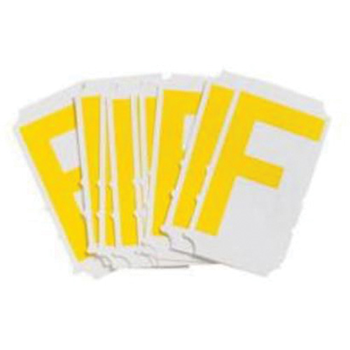 Quick-Align® Individual Gothic Number and Letter Labels, F, 3" H, Yellow