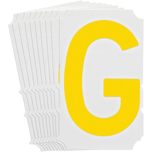 Quick-Align® Individual Gothic Number and Letter Labels, G, 3" H, Yellow