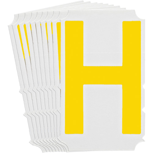 Quick-Align®Individual Gothic Number and Letter Labels, H, 3" H, Yellow