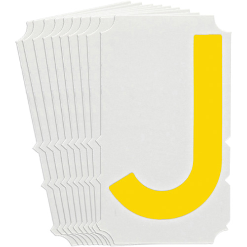 Quick-Align®Individual Gothic Number and Letter Labels, J, 3" H, Yellow