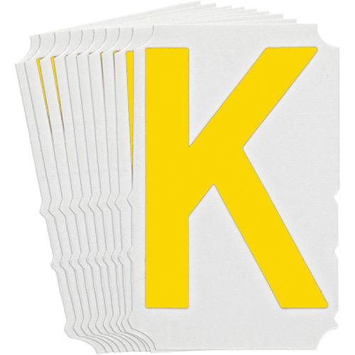 Quick-Align®Individual Gothic Number and Letter Labels, K, 3" H, Yellow