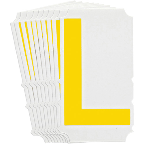 Quick-Align®Individual Gothic Number and Letter Labels, L, 3" H, Yellow