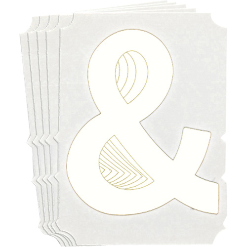 Quick-Align® Individual Gothic Number & Letter Labels, Ampersand (&), 3" H, White