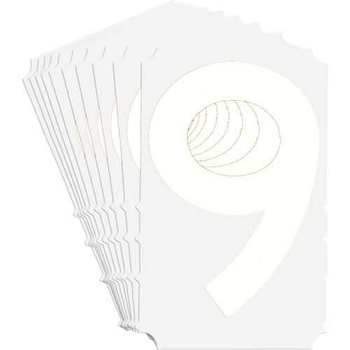 Quick-Align® Individual Gothic Number and Letter Labels, 9, 3" H, White