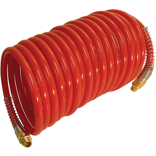 Maxpro Self-Storing Nylon Air Hoses With Fittings, Air, 3/8" ID x 50' L, Nylon, 200 PSI at 23 °C