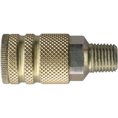 Quick Couplers - 1/4" Industrial, One Way Shut-Off - Manual Couplers, Zinc Plated Steel