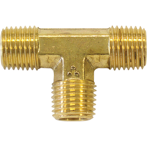 Male Pipe Tee, Brass, 1/8"