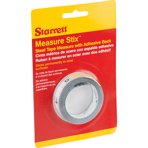 Measure Stix™ Steel Measuring Tape with Adhesive Backing, 1/2" x 6', in/ft. Graduations