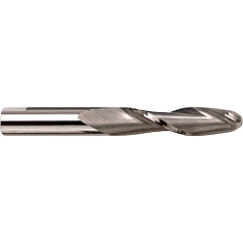 Ball End Extra Long Series End Mill, 3/8" Dia., 2 Flutes, Carbide