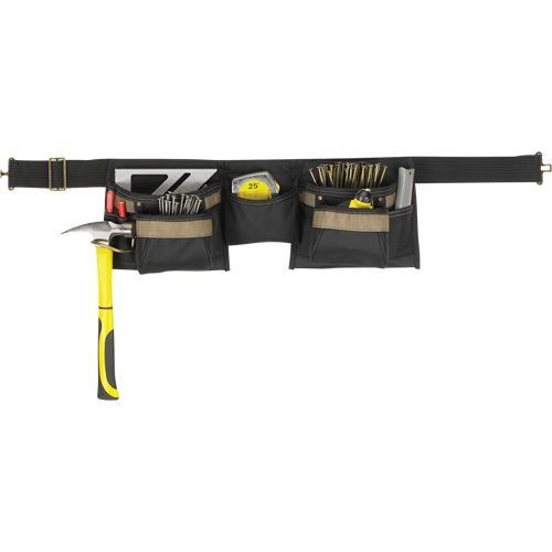 Deluxe Tool Belt Combo, Polyester, Black
