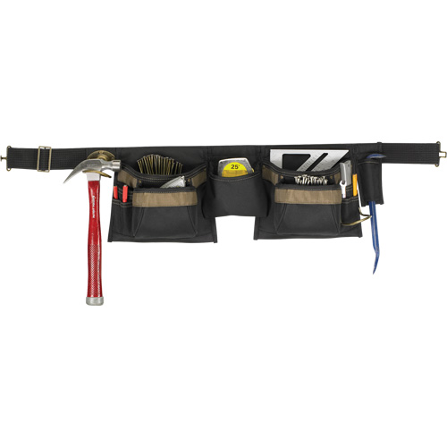 Deluxe Tool Belt Combo, Polyester, Black