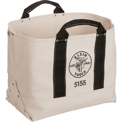 Heavy-Duty 17" Tool Bag, Canvas, 1 Pockets, Beige/Black