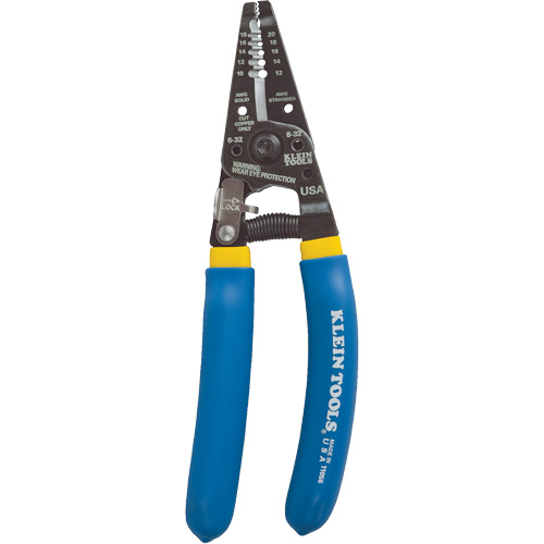Solid and Stranded Copper Wire Stripper and Cutter, 7-3/8" L, 10-18/12-20 AWG