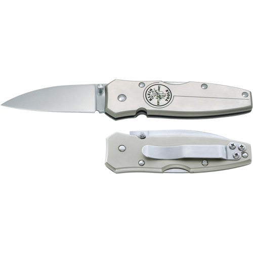 Lockback Knife with Drop Point Blade, 2-1/2" Blade, Stainless Steel Blade, Aluminum Handle