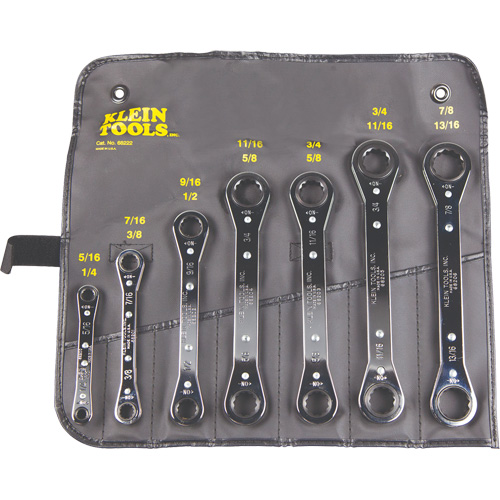 Ratcheting Box Wrench Set, Ratcheting Box, 7 Pieces, Imperial