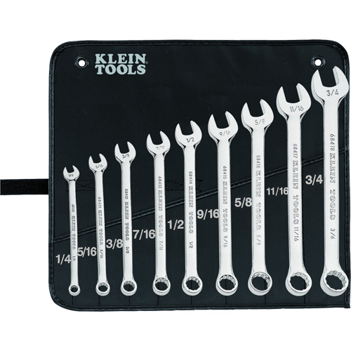 Combination Wrench Set, Combination, 9 Pieces, Imperial